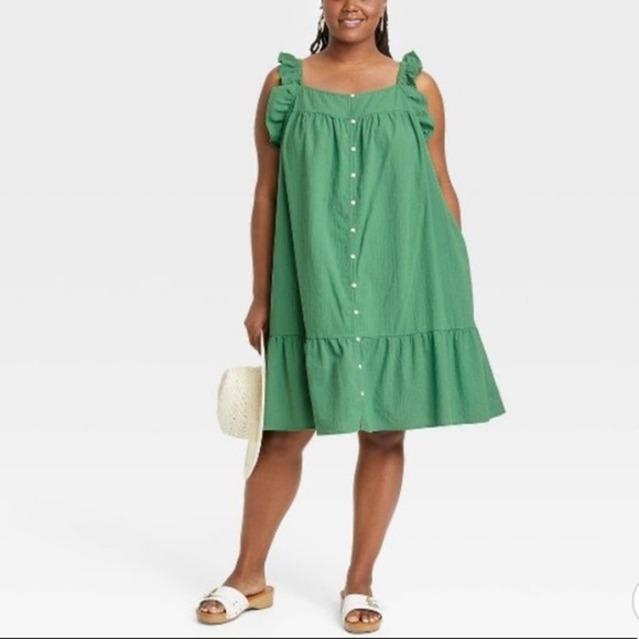 Universal Thread Women's Flutter Sleeveless Short Dress - Green‎ - Picture 1 of 13